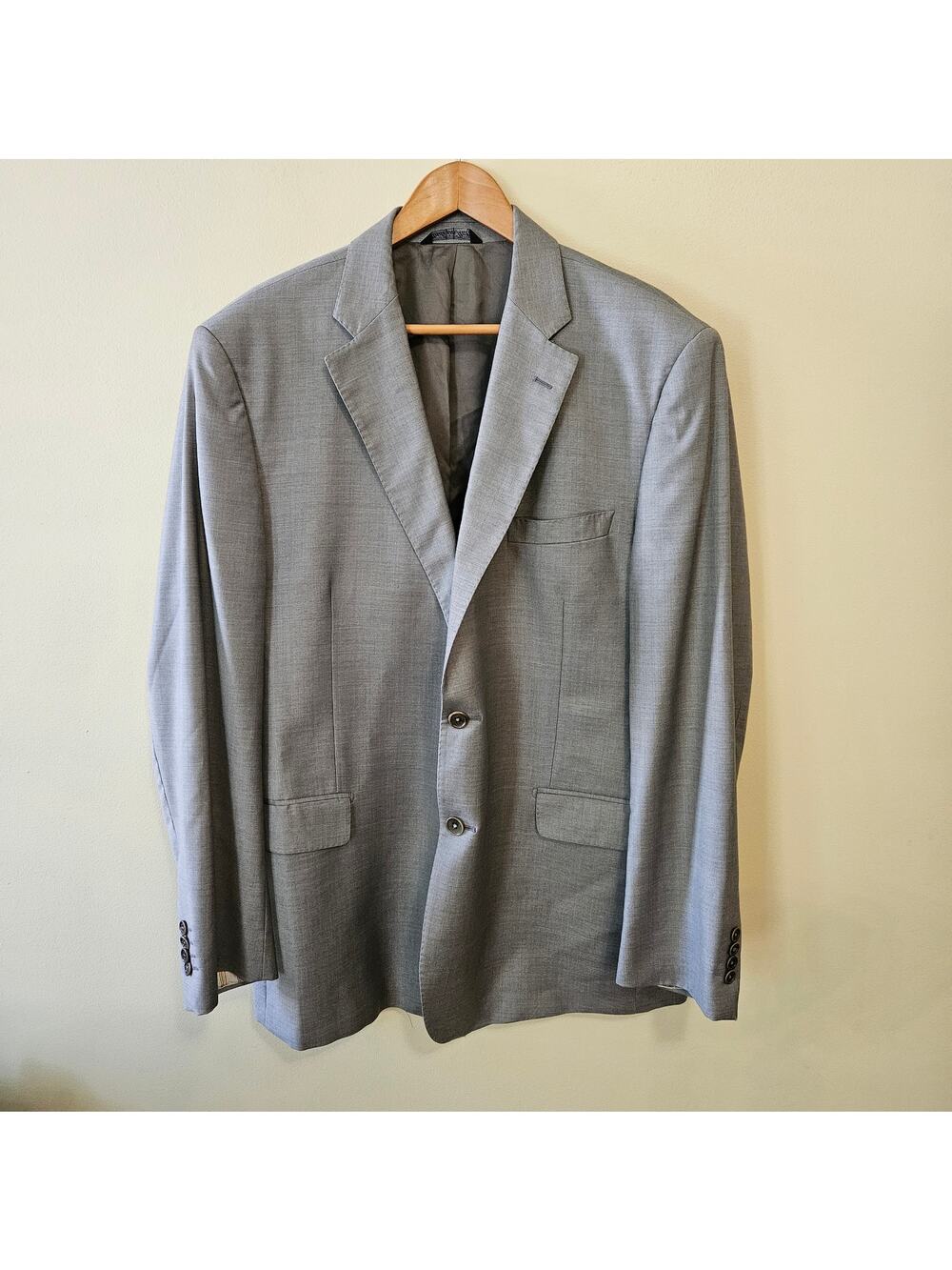 Saks Fifth Avenue Ermenegildo Zegna Men's Wool Blazer Size 46R Gray Classic